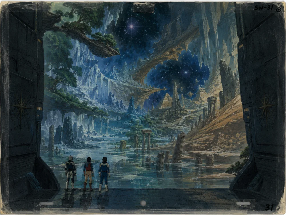 Animation cel from the 1989 Agents of C.H.A.O.S. animated film showing the Silent Gate opening.